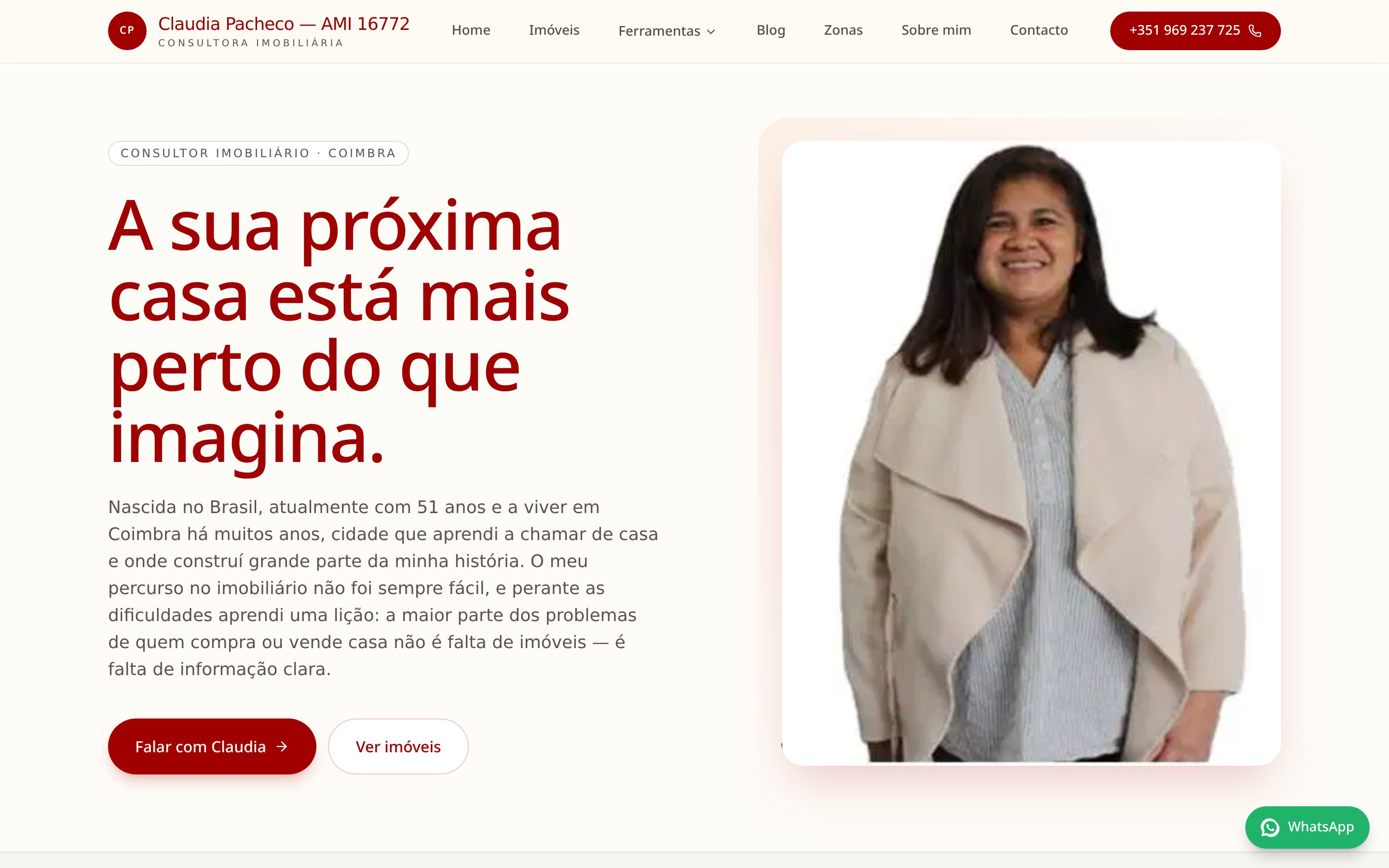 Cláudia Pacheco — Website Pessoal & Captação